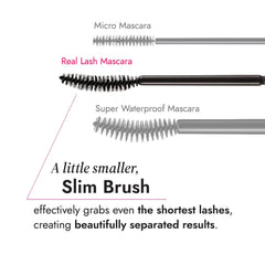 Heroine Make KissMe Brown Mascara application sweep demonstrating natural-looking length