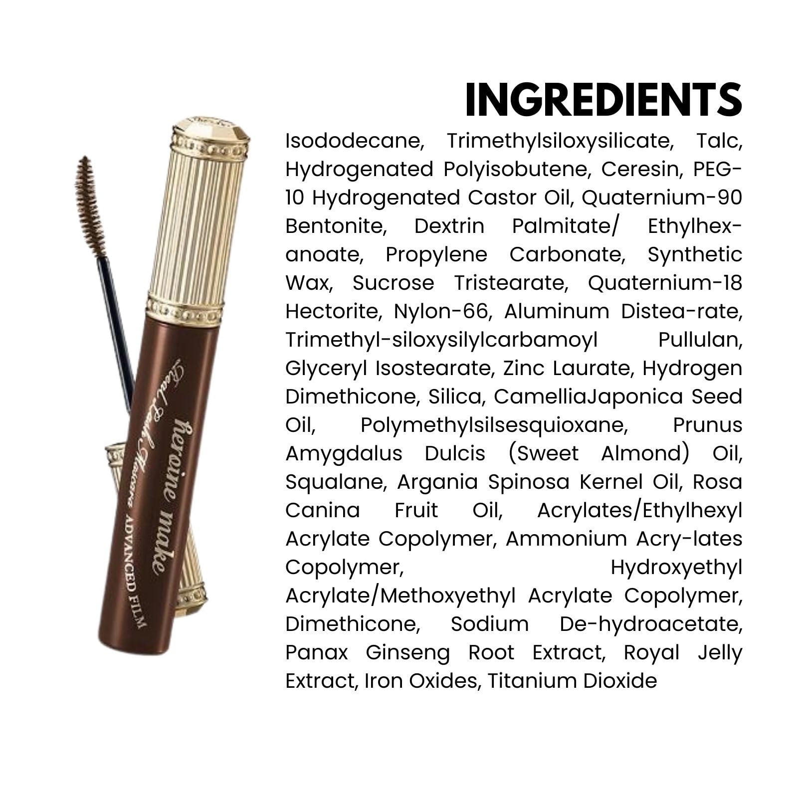 Heroine Make KissMe Brown Mascara lash-transform before-after highlights dramatic enhancement