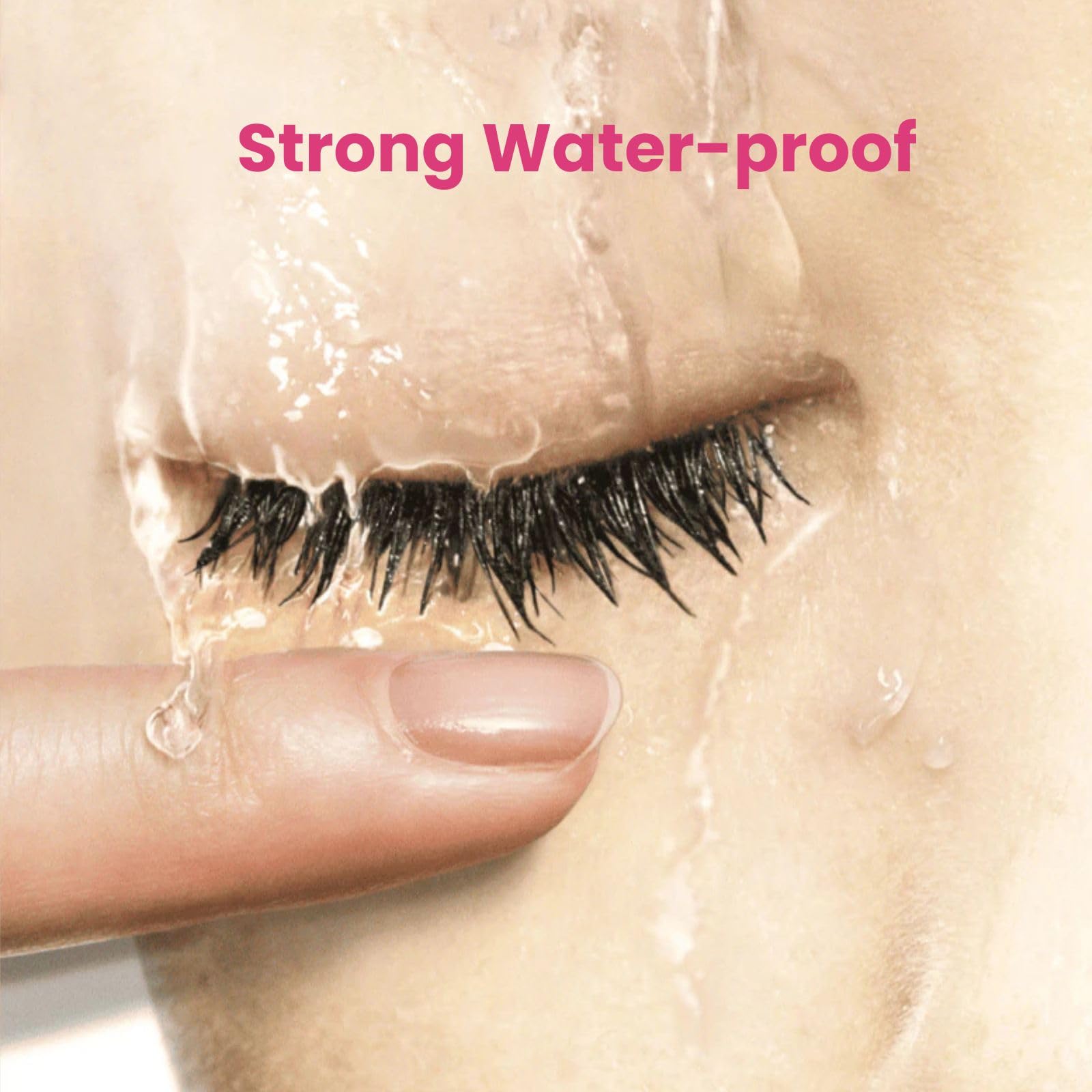 Heroine Make KissMe Brown Mascara long wear demo on lashes showing lasting definition