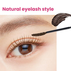 Heroine Make KissMe Brown Mascara tube closeup showing tubing formula for waterproof wear