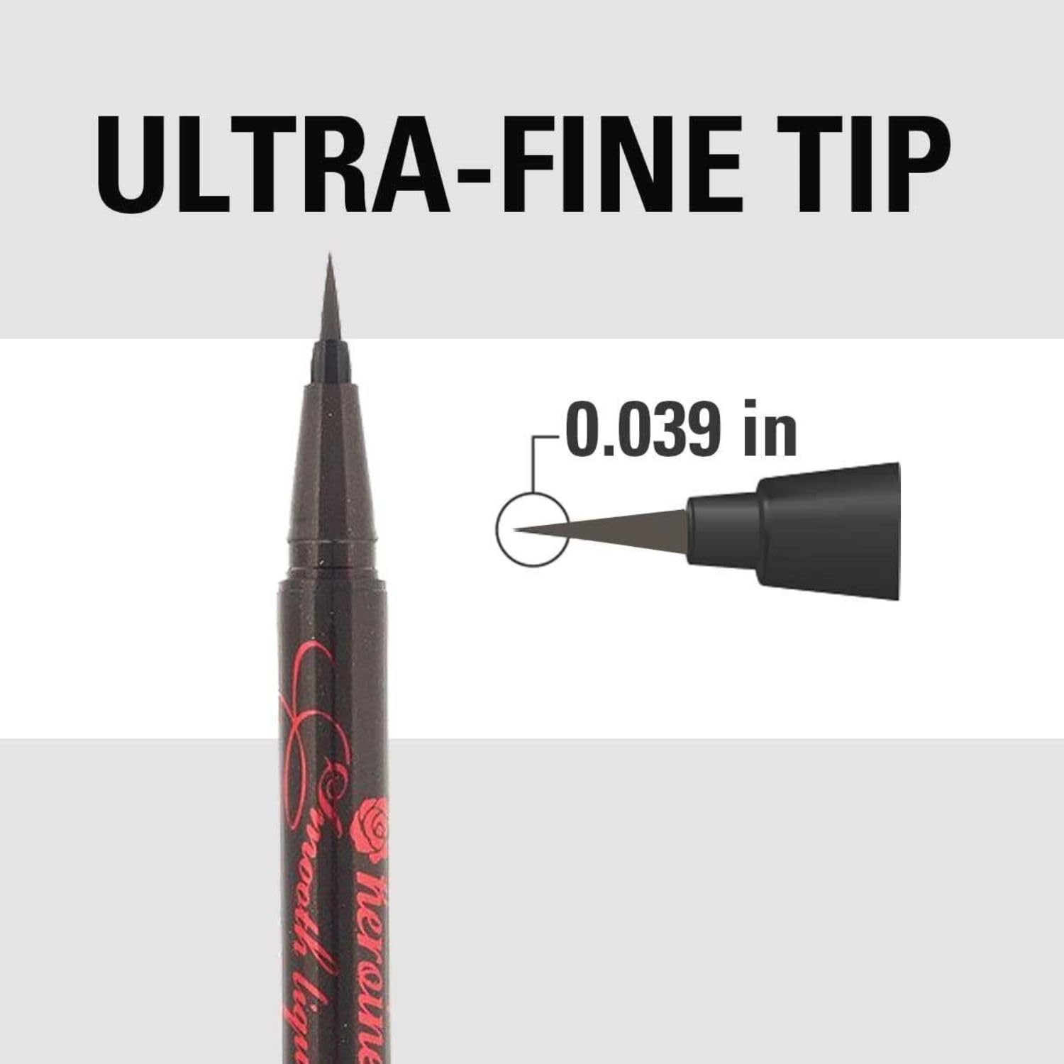 Heroine Make eyeliner applying long-wear cat-eye look on the lid.