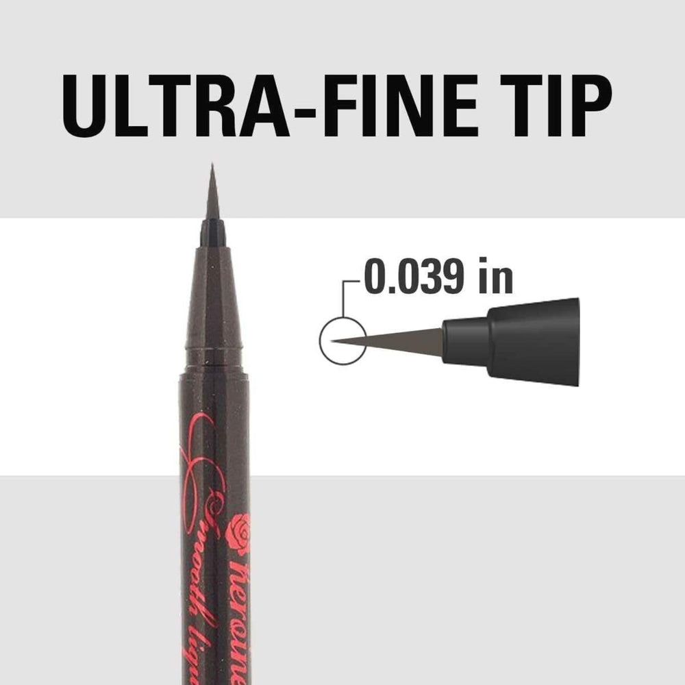 Heroine Make eyeliner applying long-wear cat-eye look on the lid.
