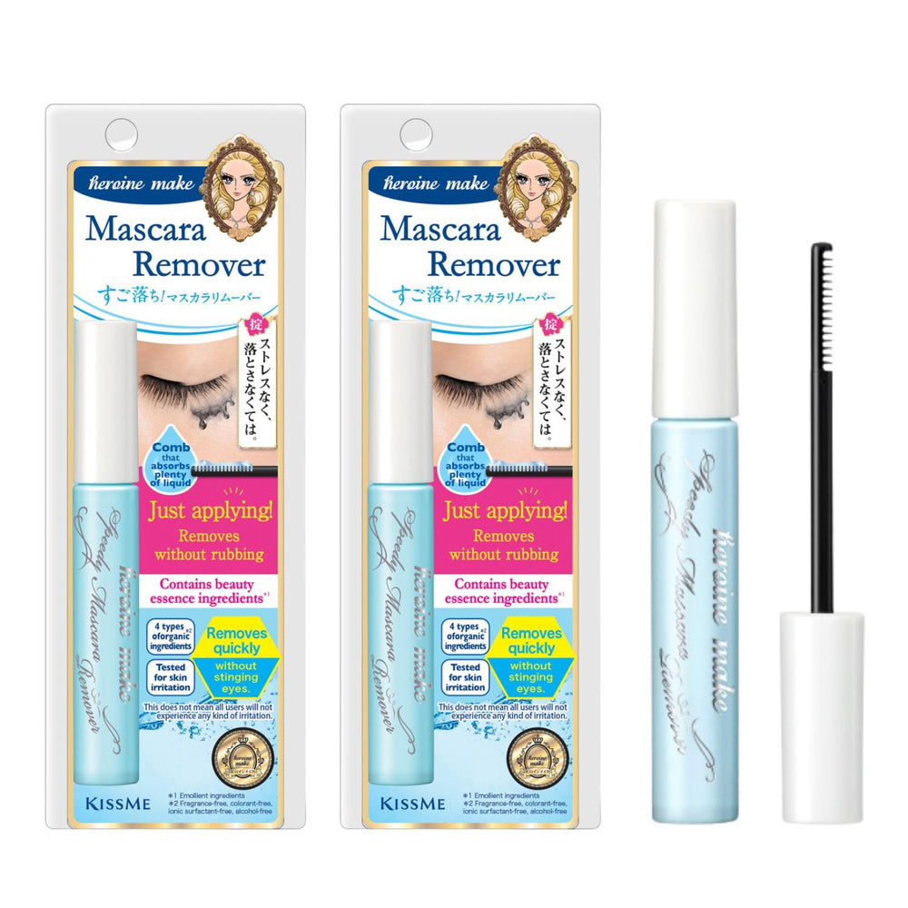 Heroine Make KissMe sensitive-eyelids-friendly formula shown for comfortable removal