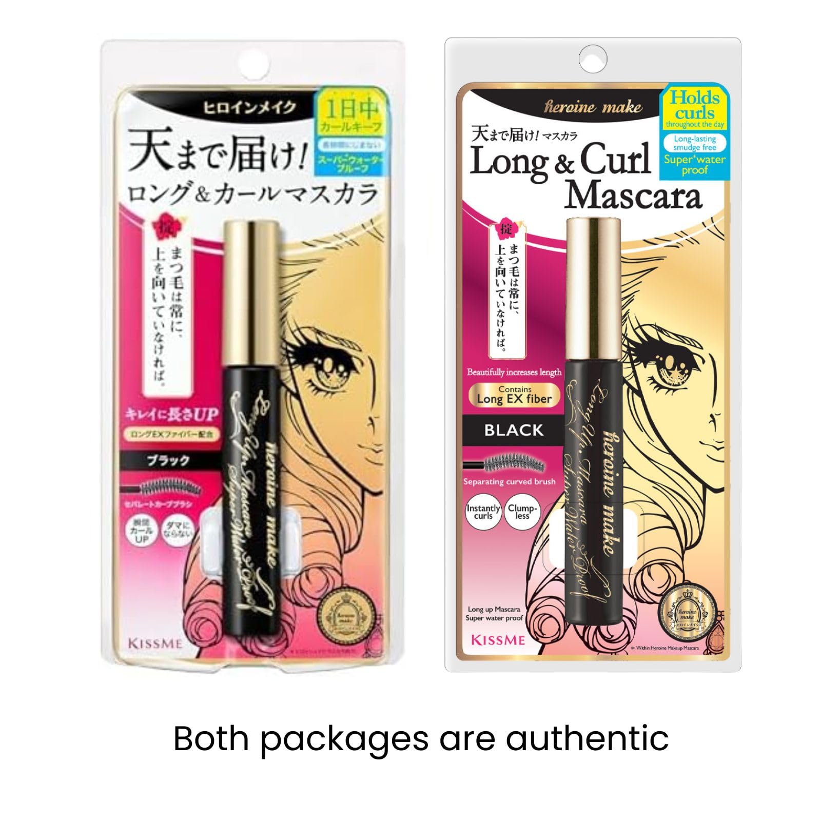 Heroine Make Smudge-Proof Mascara brush in focus for precise, defined lashes.