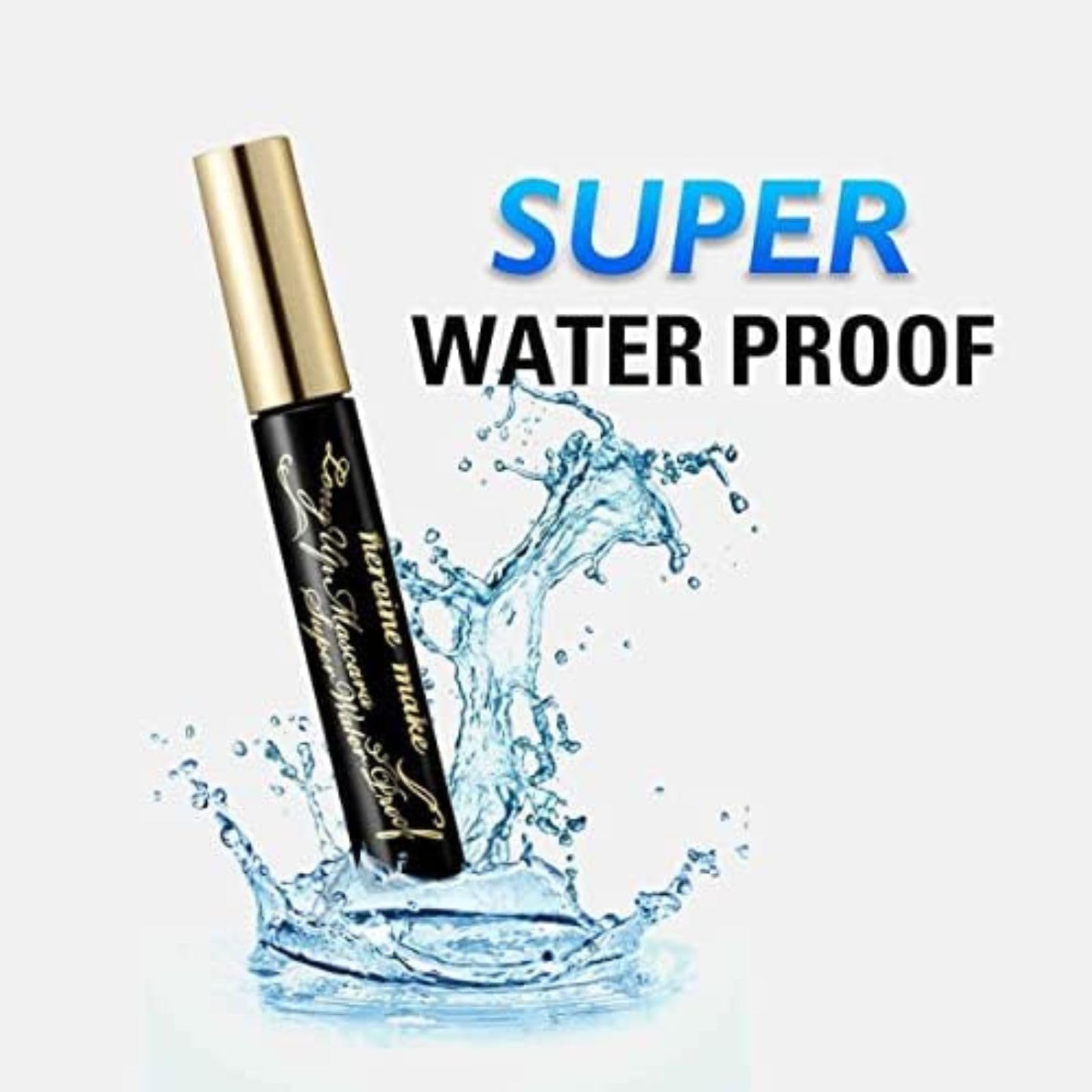Heroine Make Smudge-Proof Mascara wand close-up highlighting long-fiber length extension.
