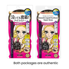 Heroine Make waterproof eyeliner in hand applying cat-eye for long-lasting daytime-to-night look.