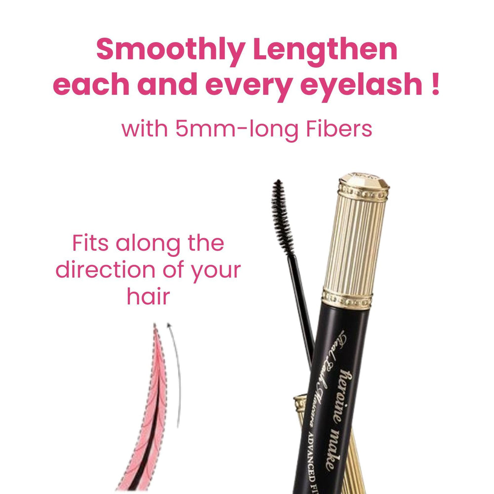 Heroine Make mascara delivers natural deep black lashes.