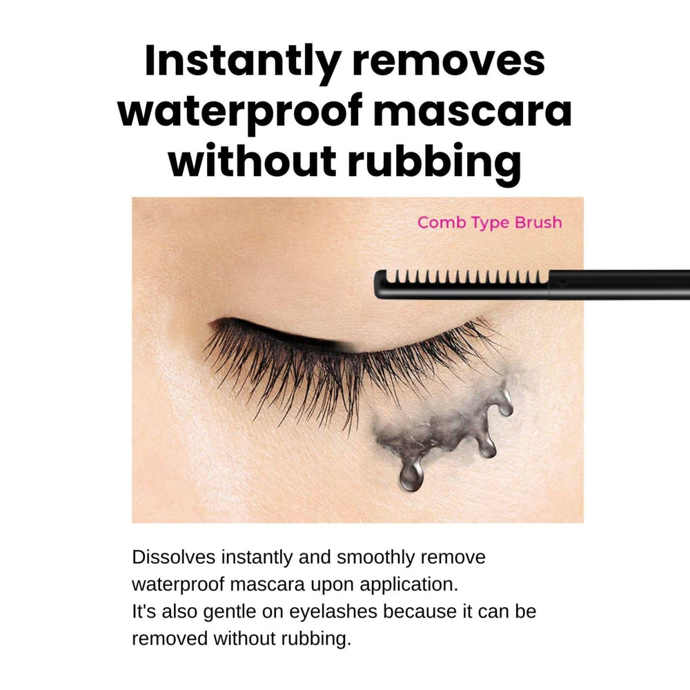 Heroine Make remover application on eye area illustrates gentle, targeted removal