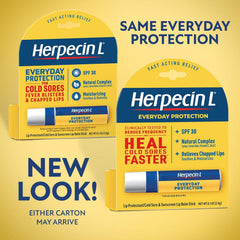 Herpecin L lemon balm lysine ingredients label highlighting barrier support.