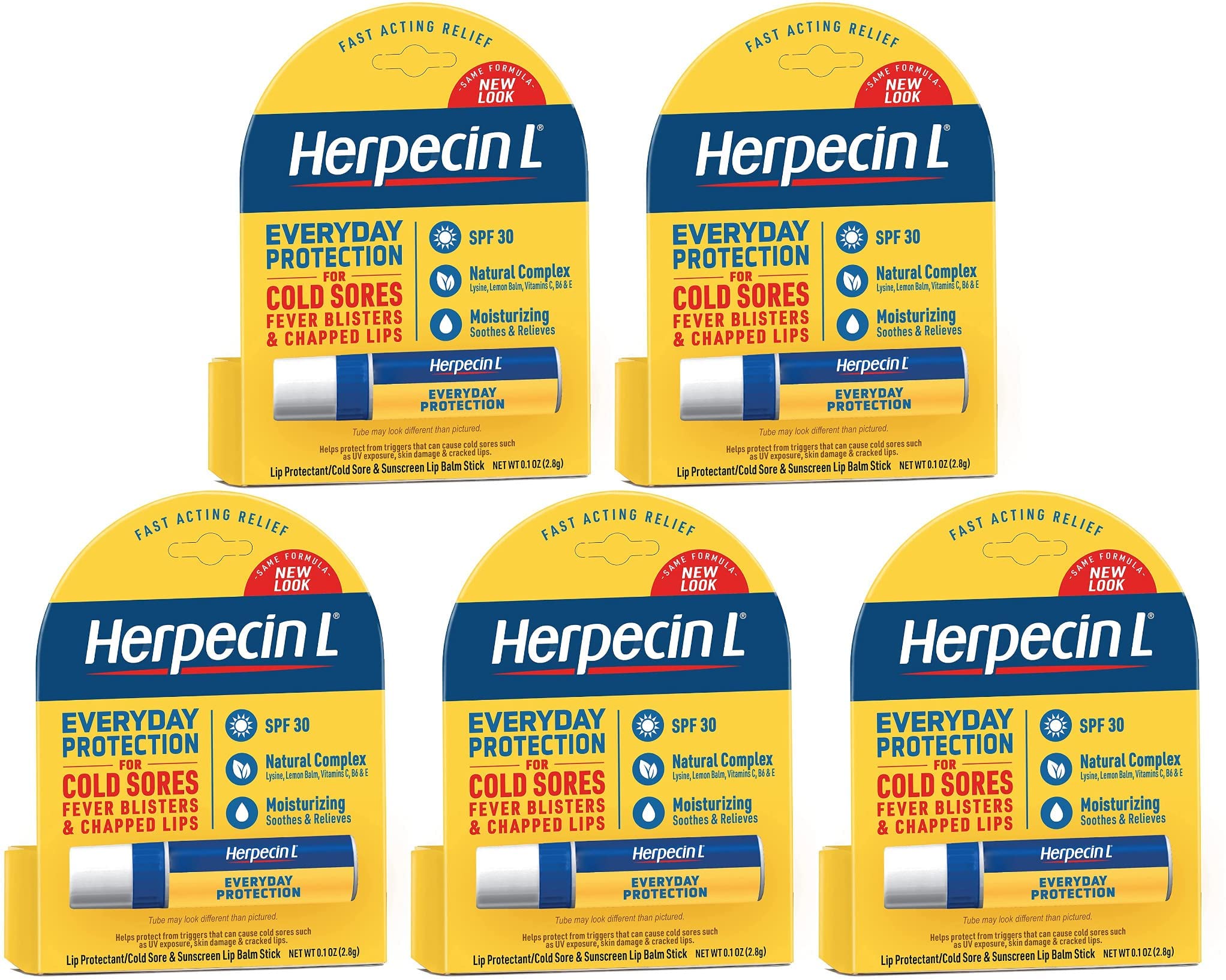 Herpecin-L SPF30 lip protectant front view 0.1 oz tube for daily lip protection.