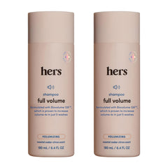 HERS Full Volume Shampoo bottle Coastal Cedar Citron provides lightweight lift for fine hair.