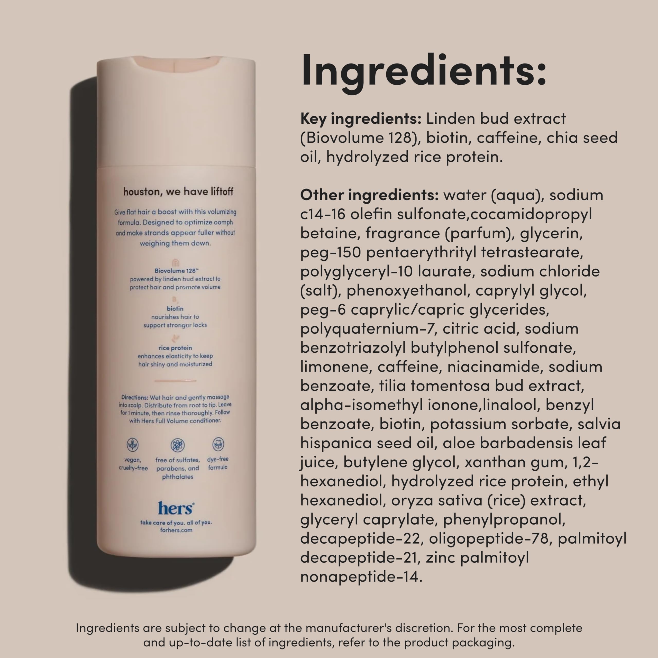HERS Full Volume Shampoo roots lift visualization suggests volume boost.
