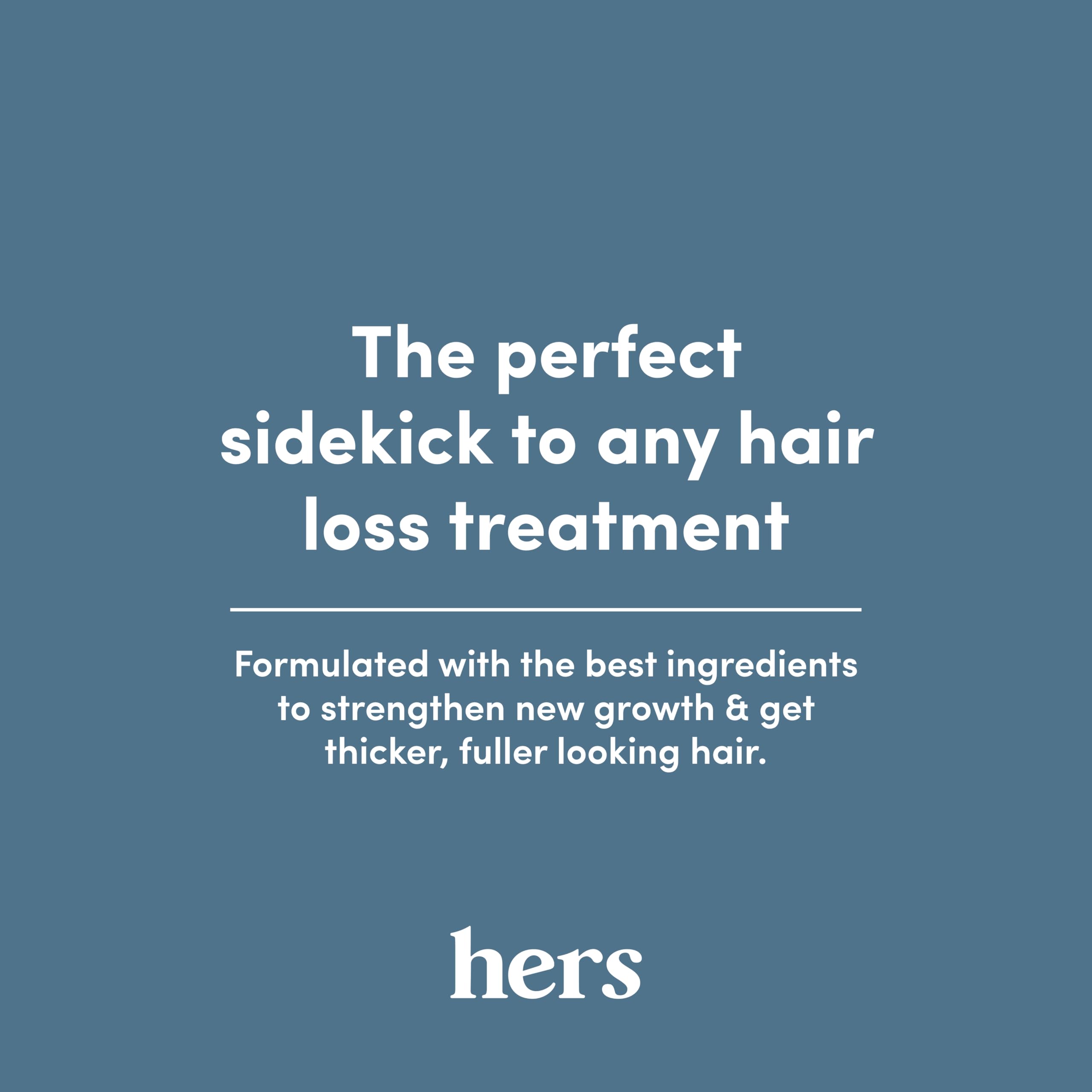 HERS Full Volume Shampoo shine detail shows healthier-looking finish.