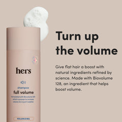 HERS Full Volume Shampoo twin-pack front view showcases value and ease of routine.