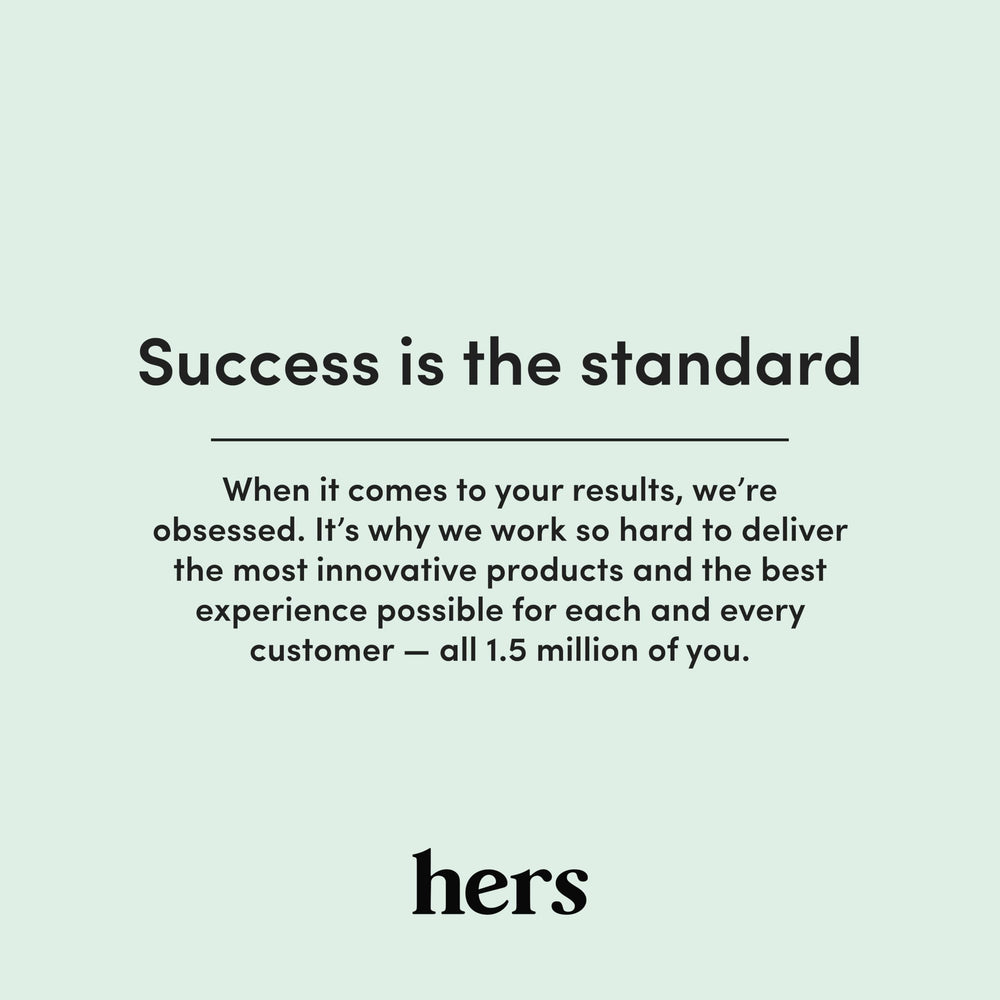 hers Hair Regrowth Elegant packaging on shelf conveys trust and daily-use routine.