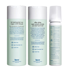Hims & Hers triple-threat conditioner bottle delivering lightweight moisture for damaged hair