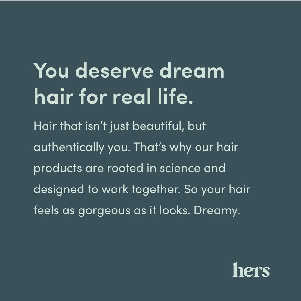 hers triple-threat ingredients swatch highlighting biotin and pumpkin seed oil benefits