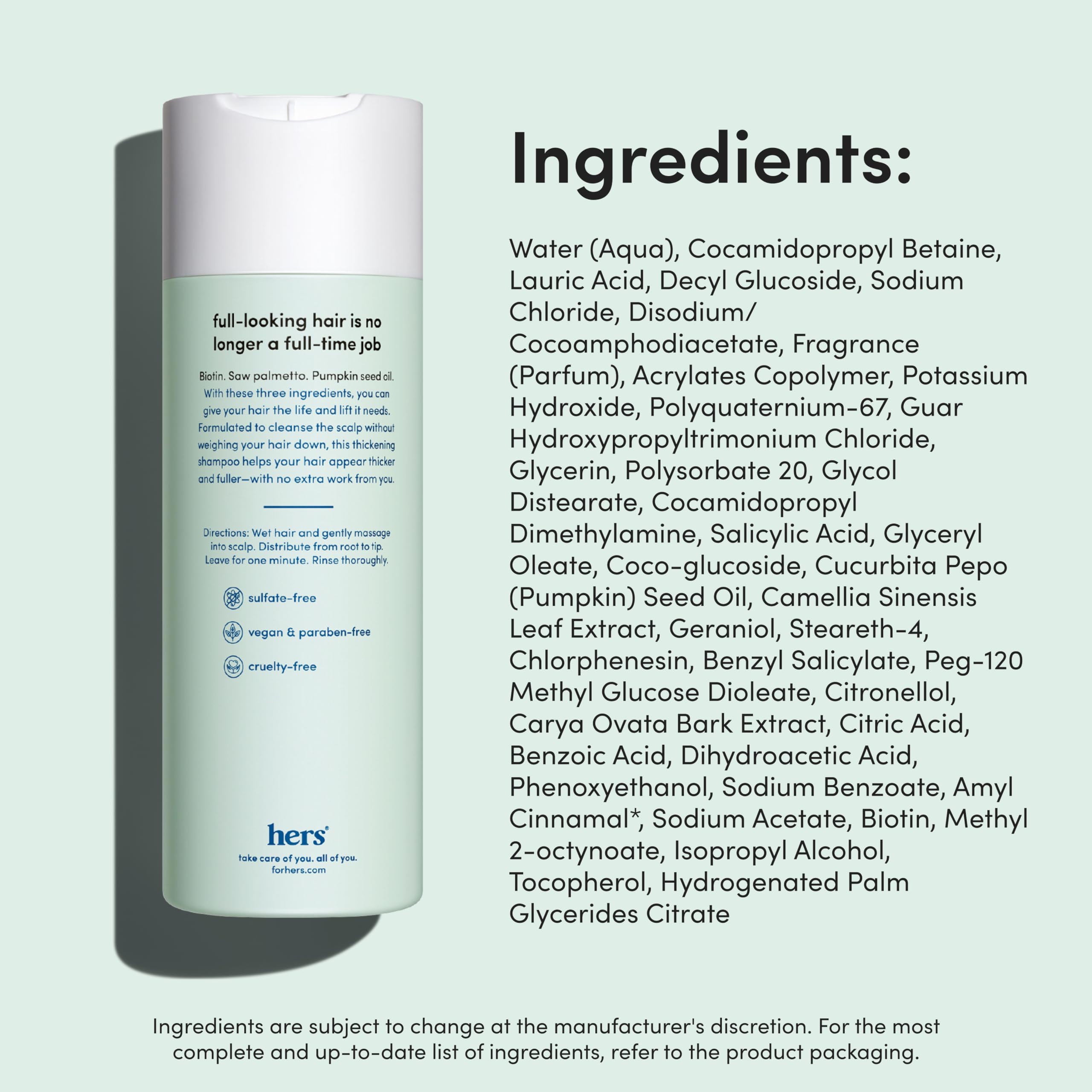 hers triple threat shampoo rich lather forming during application