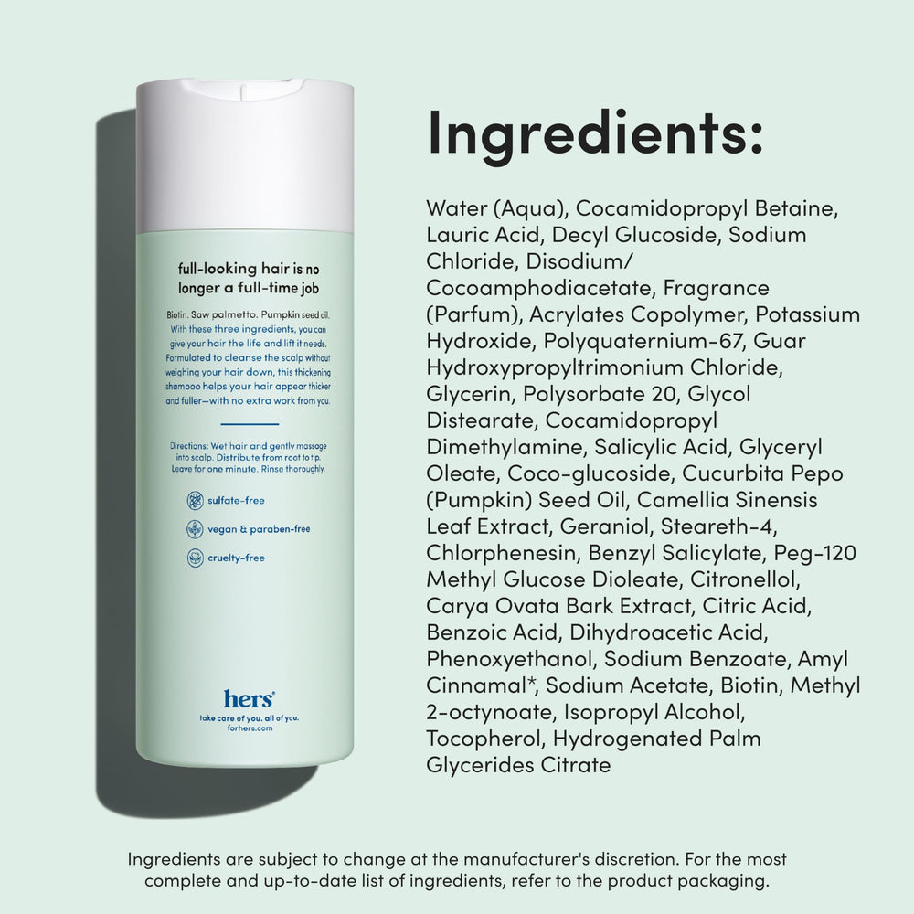 hers triple threat shampoo rich lather forming during application