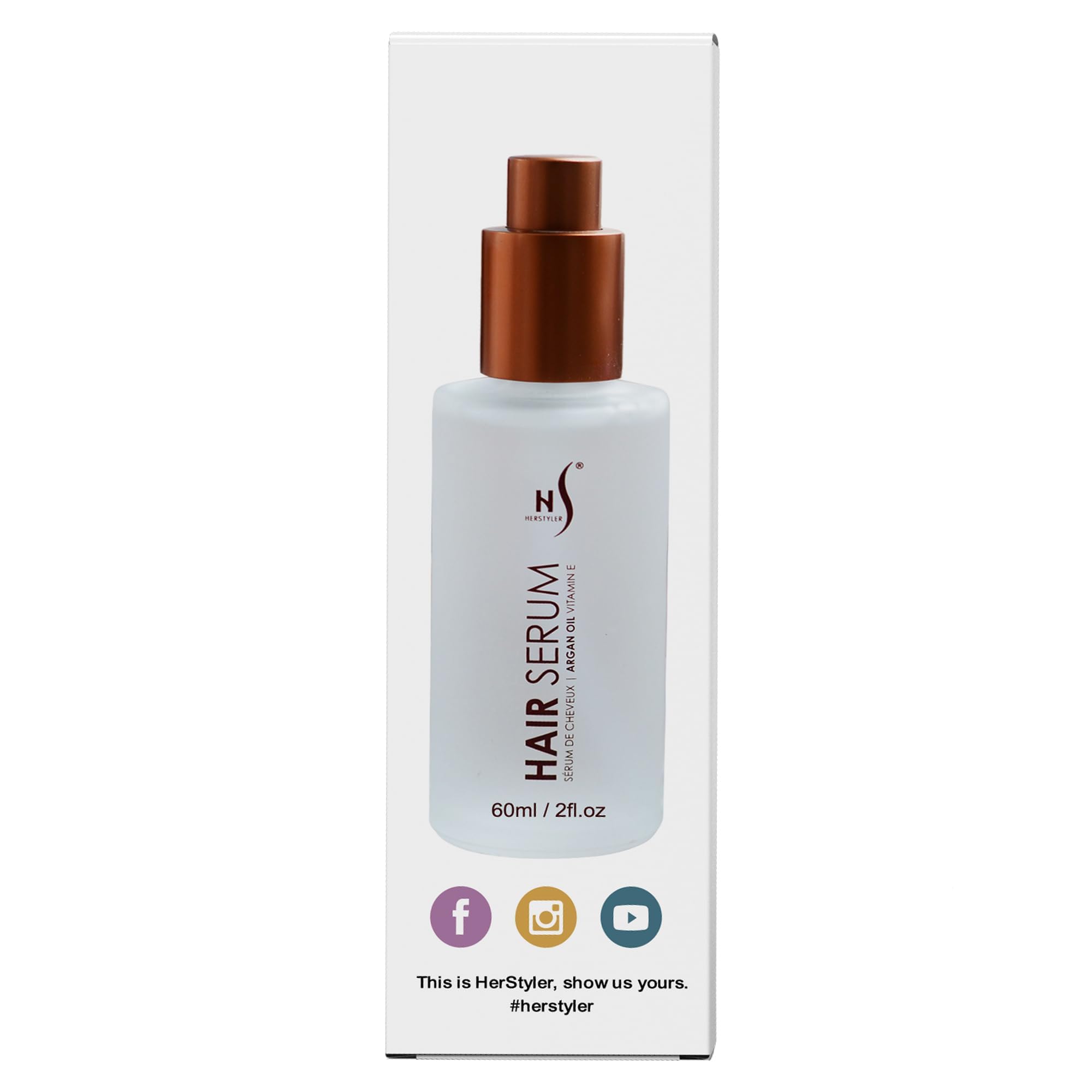 HerStyler Argan Oil Serum pre-styling creates a smooth, salon-worthy finish