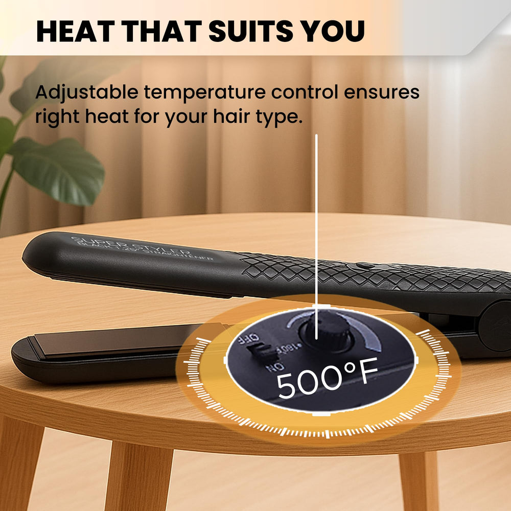 Herstyler Superstyler Onyx Ceramic Flat Iron delivers salon-style results at home.
