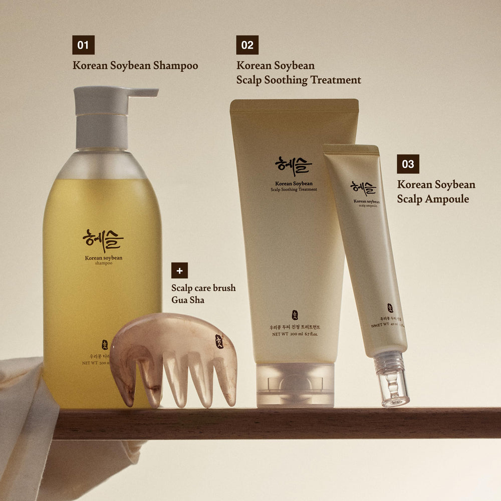 Hesul Korean Soybean Shampoo hypoallergenic testing note for sensitive scalps