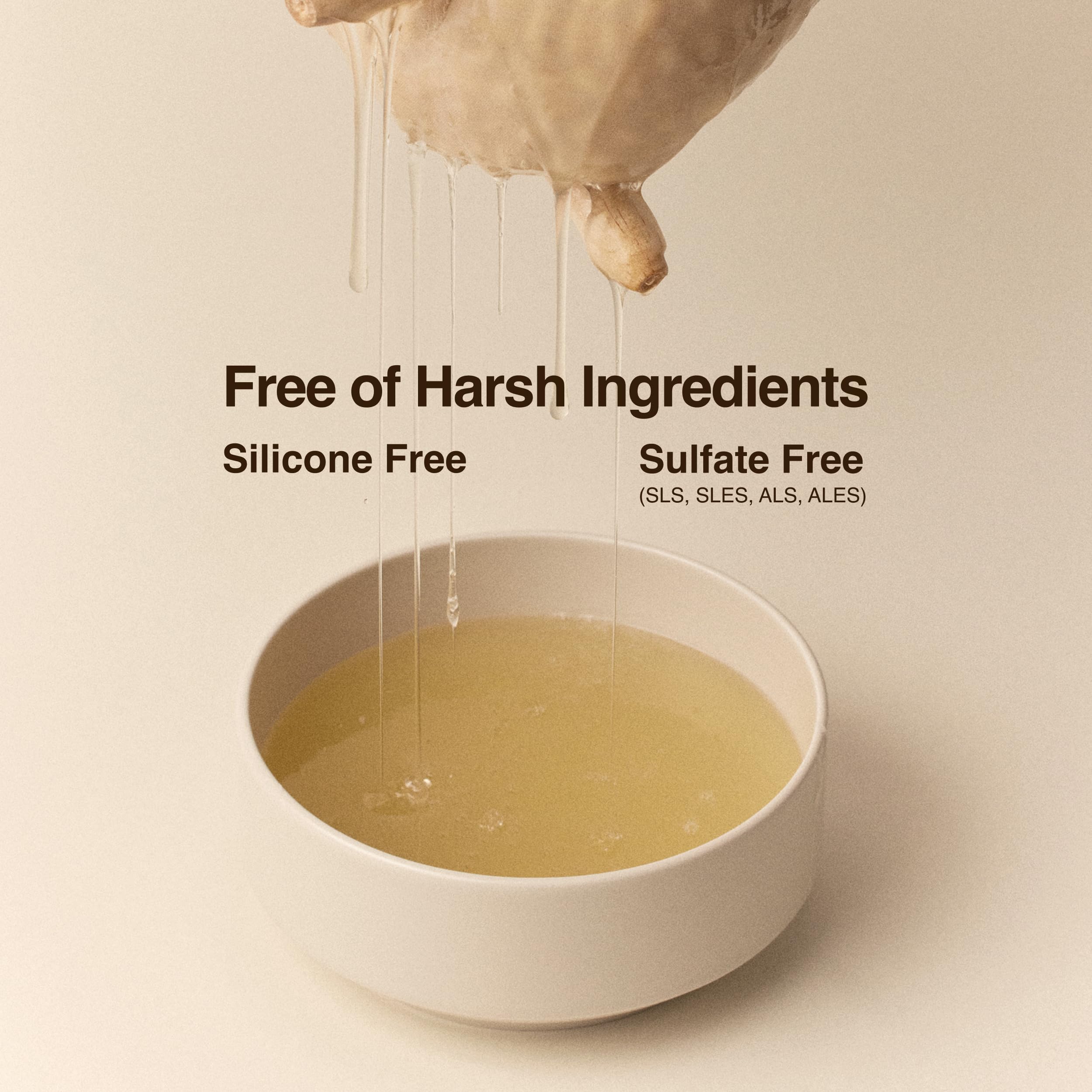 Hesul Scalp Ampoule soothing-ingredients collage highlights calming botanicals.