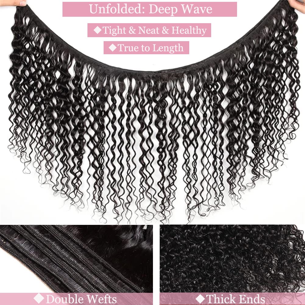 Hetnear Deep Wave Bundles wet and wavy closeup reveals natural texture and easy styling