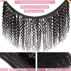 Hetnear Deep Wave Bundles wet and wavy closeup reveals natural texture and easy styling