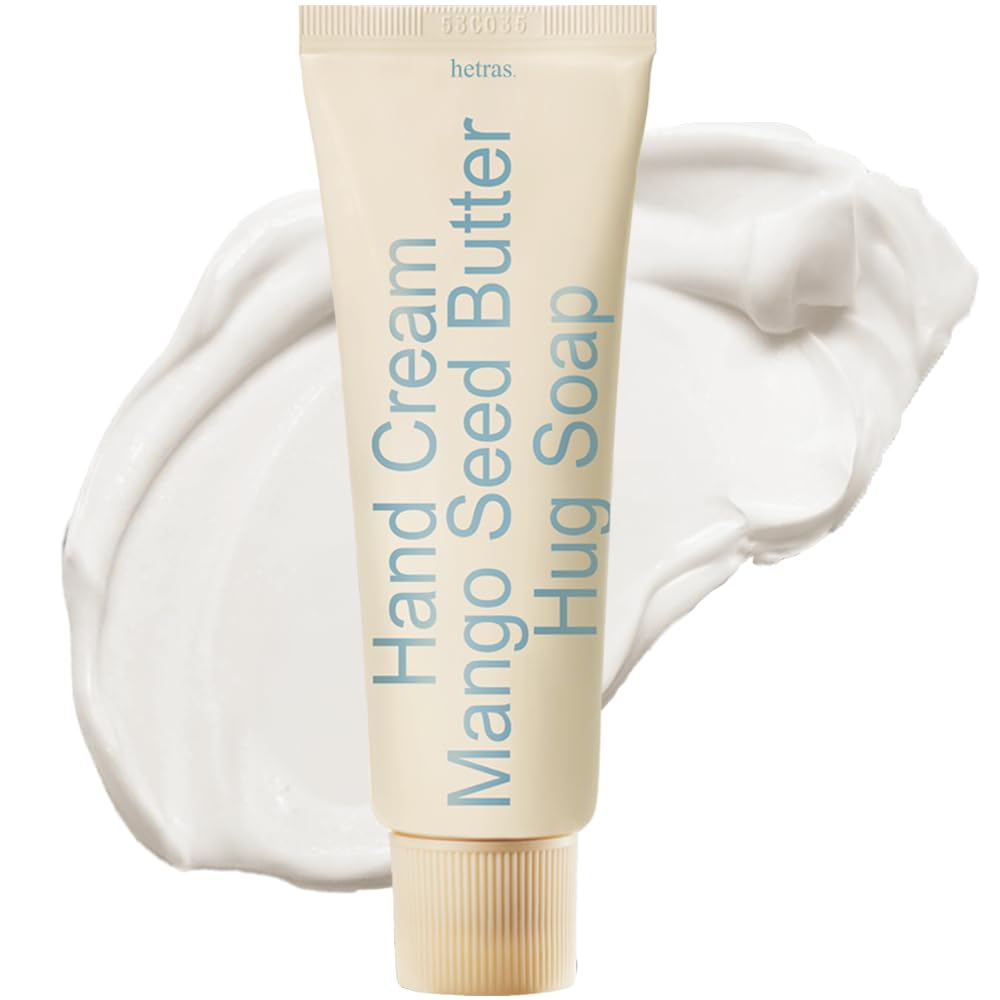 hetras perfume hand cream tube closeup showing silky hydration