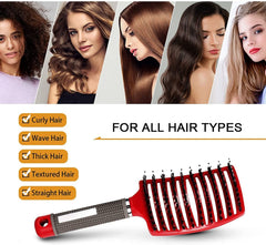 Heubek magical ultra detangling brush magnet-handle demonstrates easy hanging storage after use.