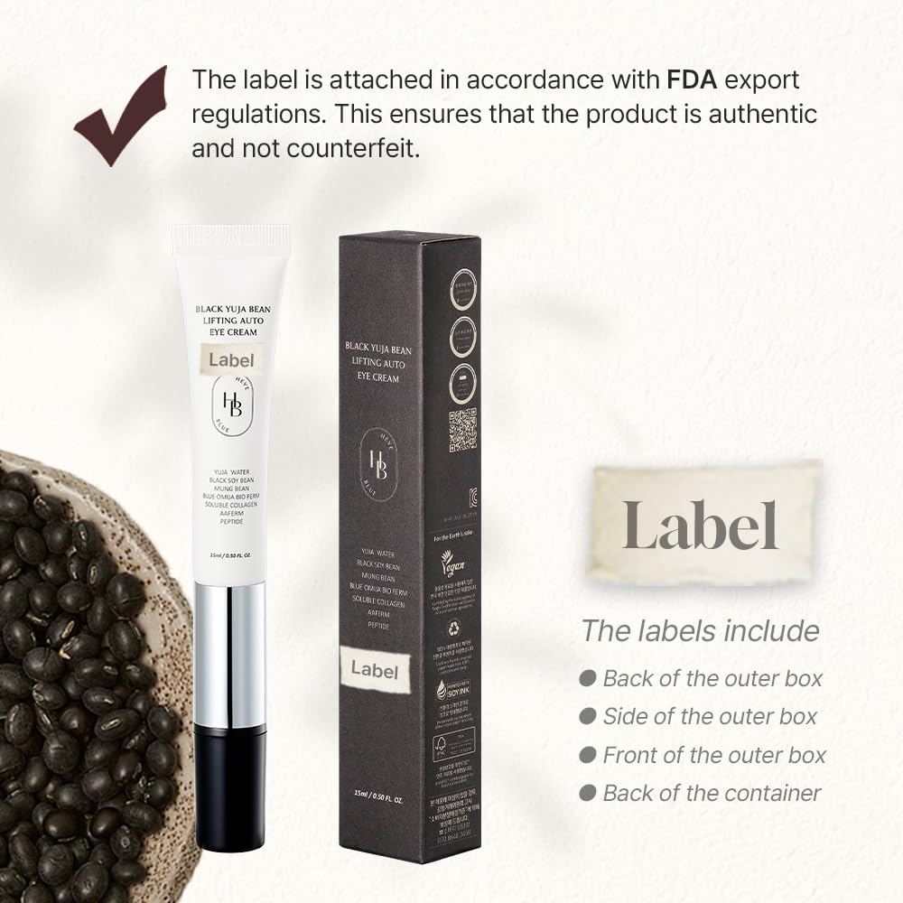 HEVEBLUE eye-area application closeup showing creamy texture