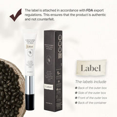 HEVEBLUE eye-area application closeup showing creamy texture