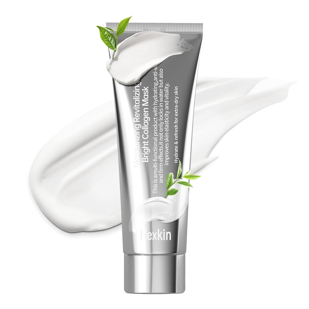 Hexkin collagen peel-off mask application layer shows even coverage for full-face treatment