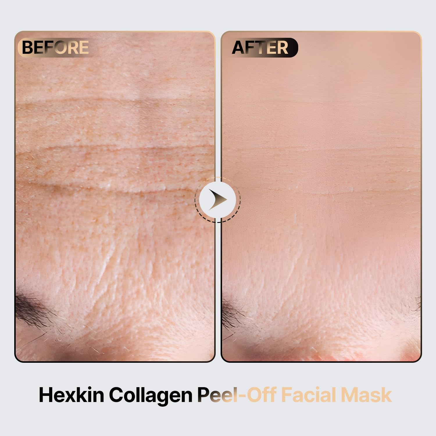 Hexkin nighttime peel-off sheet showing ready-to-peel texture