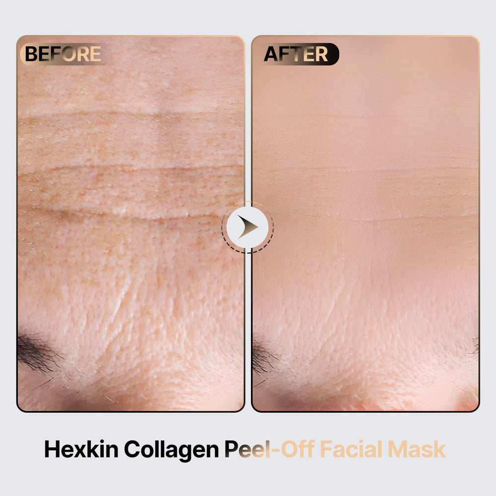 Hexkin nighttime peel-off sheet showing ready-to-peel texture