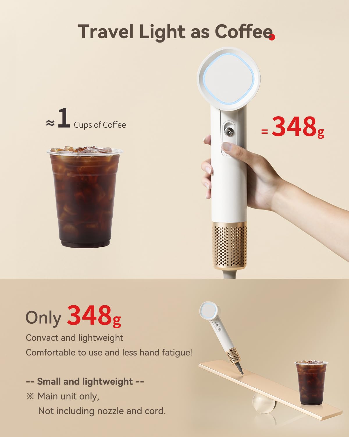 HEXTEK hair dryer 360° rotating nozzle enables versatile styling