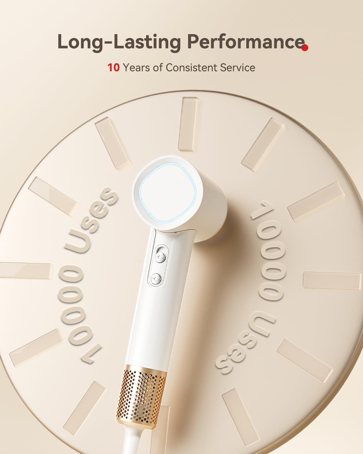 HEXTEK Hair Dryer status lights help set heat quickly.