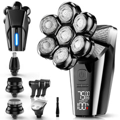 Hexus head shaver with 7D floating head for precise, comfortable contour shaving.