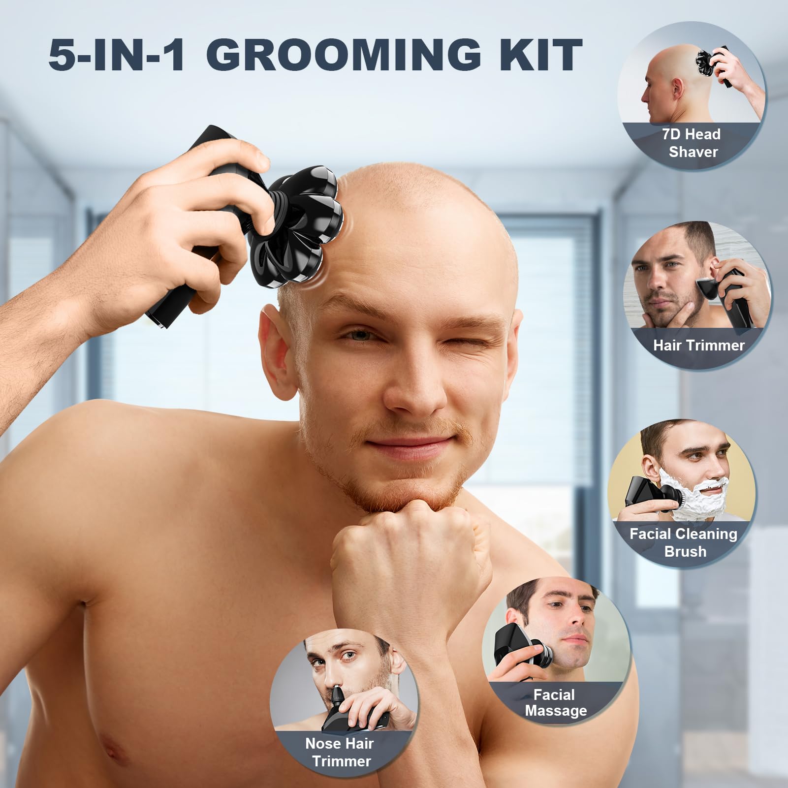 Hexus head shaver used in shower delivering efficient, foamy shaving.