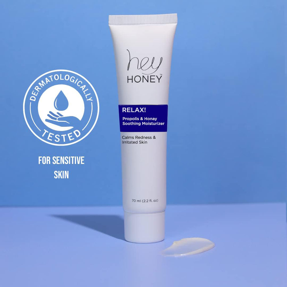 Hey Honey Relax cream texture closeup reveals smooth non-greasy finish for daily use