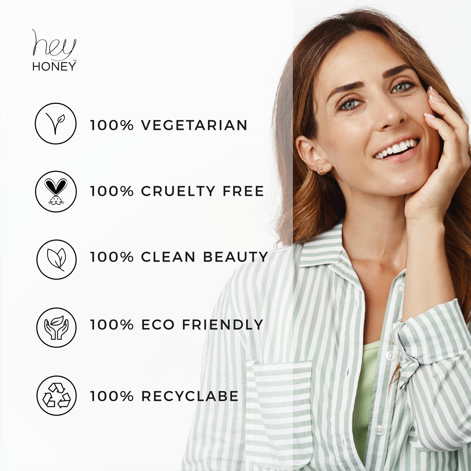 Hey Honey Relax packaging display showcasing dermatologist-tested, oil-free hydration