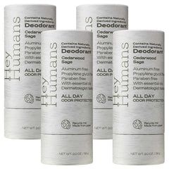 Hey Humans aluminum-free deodorant packaging on recyclable paper for eco-friendly use