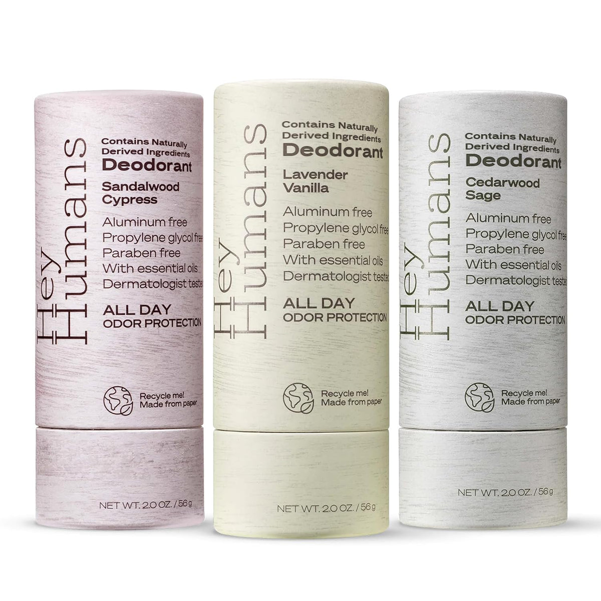 Hey Humans deodorant stick aluminum-free for all-day odor protection.