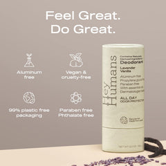Hey Humans deodorant lavender vanilla application swirl demonstrates smooth, even everyday use