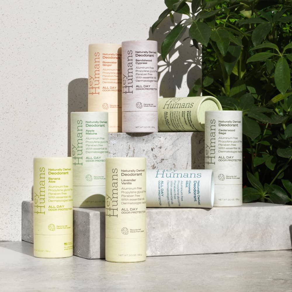 Hey Humans deodorant lavender vanilla ingredients vitamin E and shea butter support skin comfort