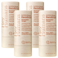 Hey Humans deodorant Rosewater Ginger stick showing aluminum-free formula for all-day freshness