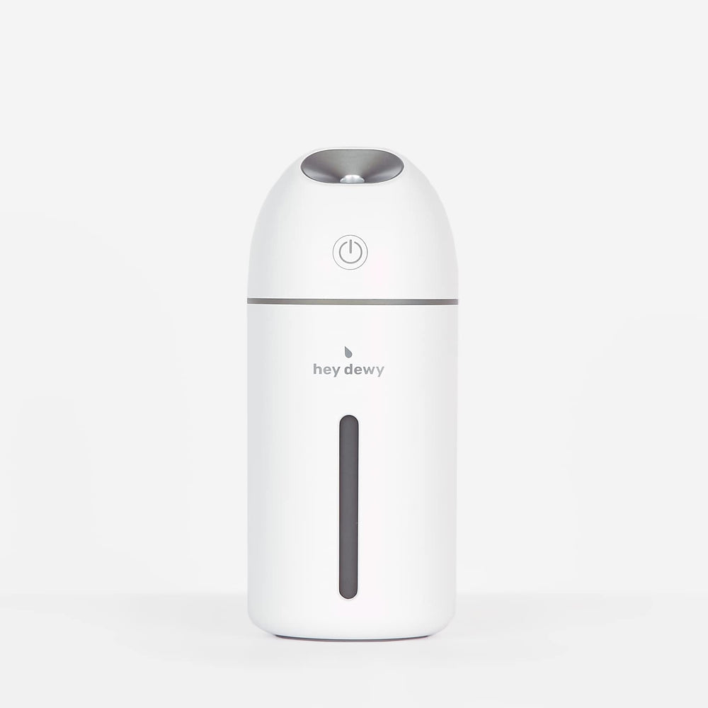 Hey Dewy wireless humidifier pearl finish boosts bedside hydration with rechargeable design.