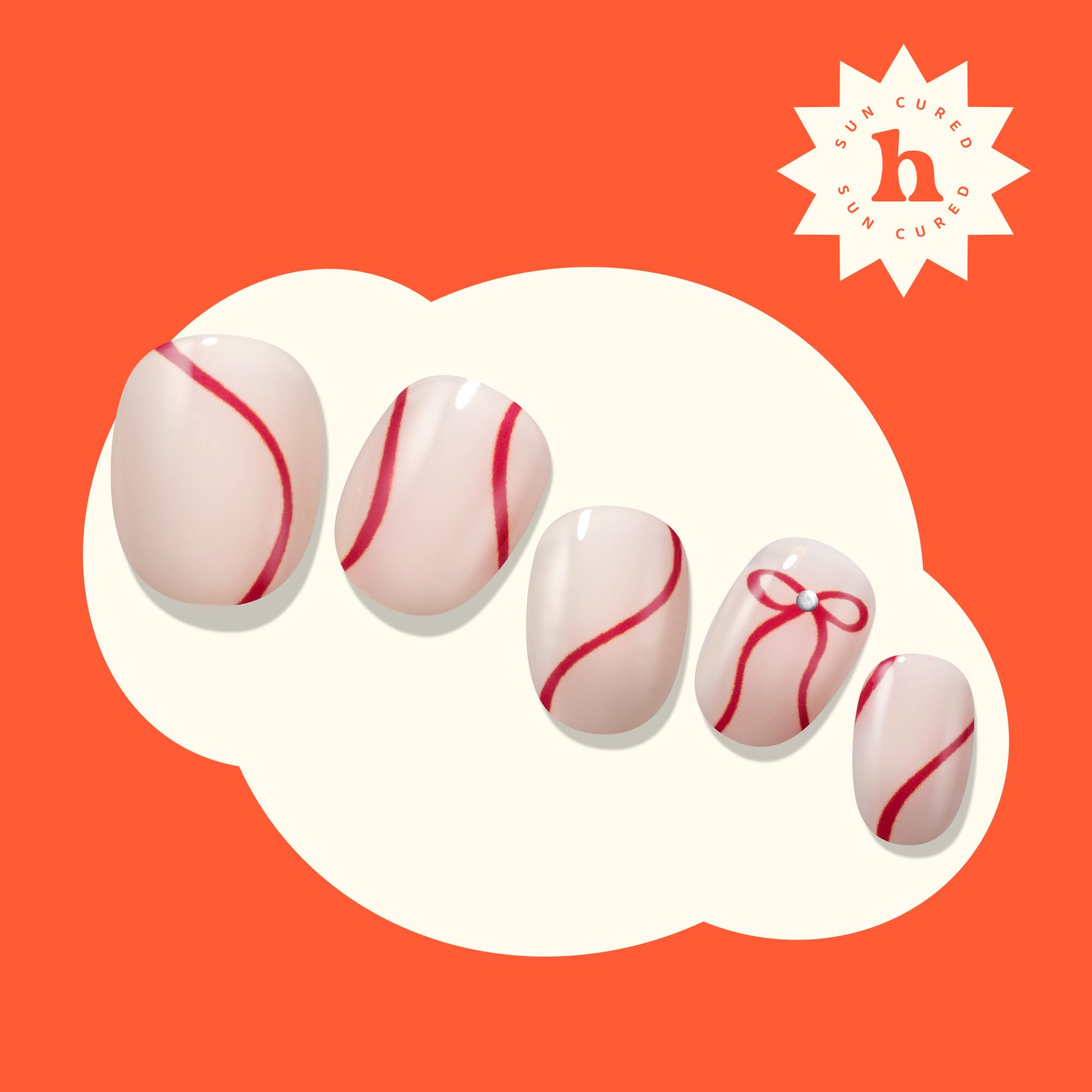 Heyhae one-size-fits-all strips stretch to fit various nails for easy shaping.