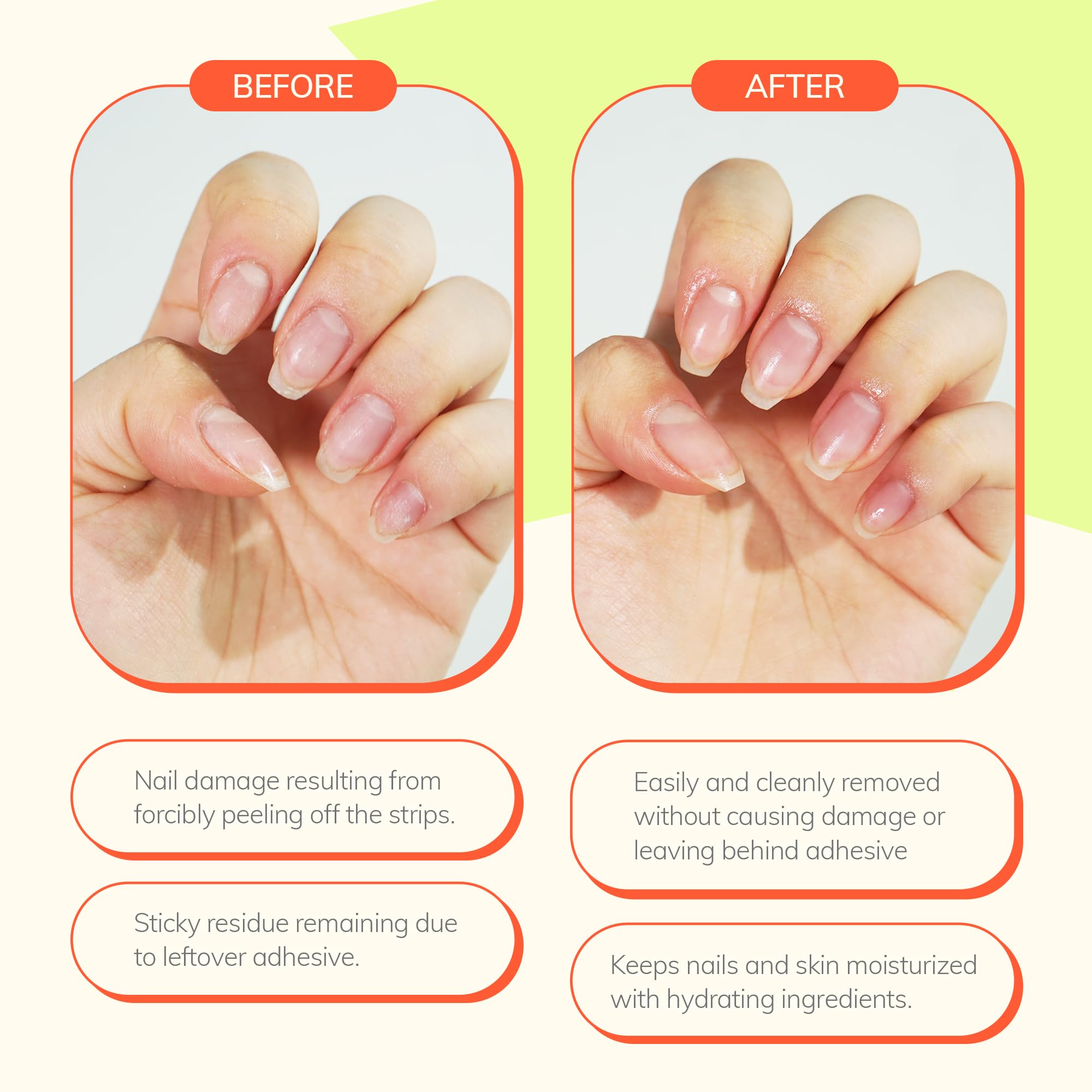 Heyhae Got To Go Remover soak action illustrates mess-free gel lifting near cuticle.